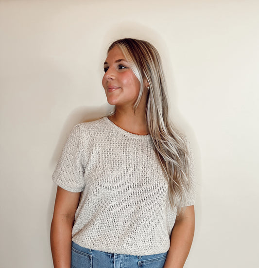 Sweater Texture Top-Oatmeal