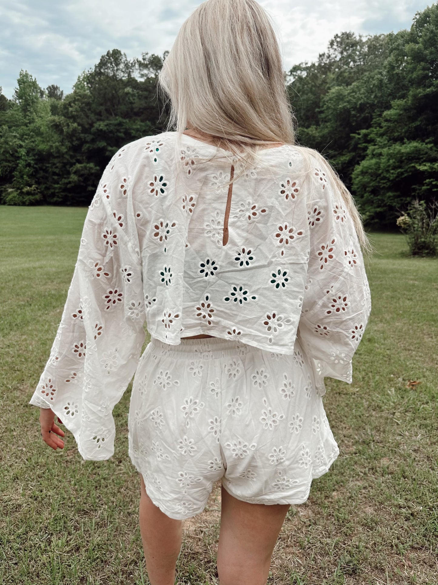 Lace Cover Up Set-White